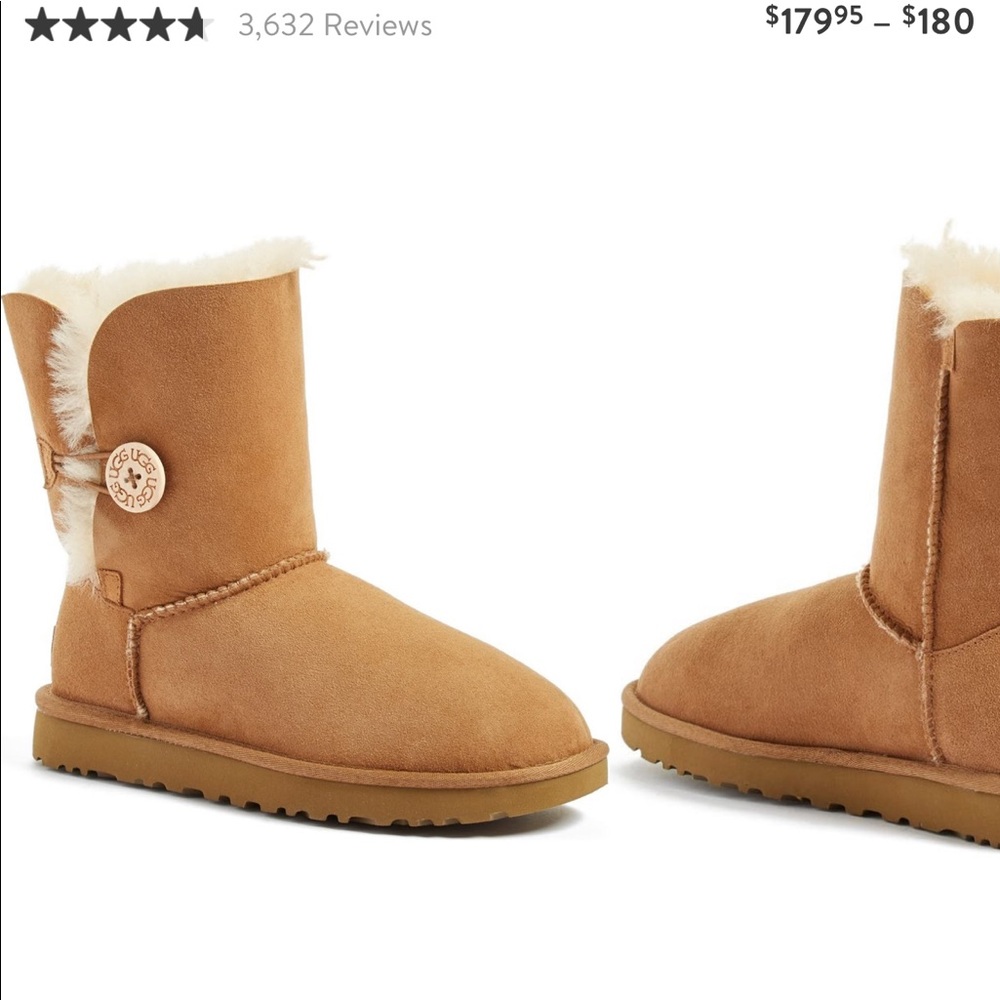 UGG 👢boots bailey button 2 boots II chestnut suede reversible fur women’s sz 8! - Picture 12 of 14